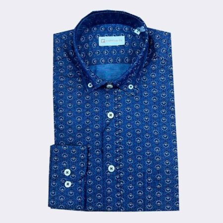Camisa hombre tela fina estampada