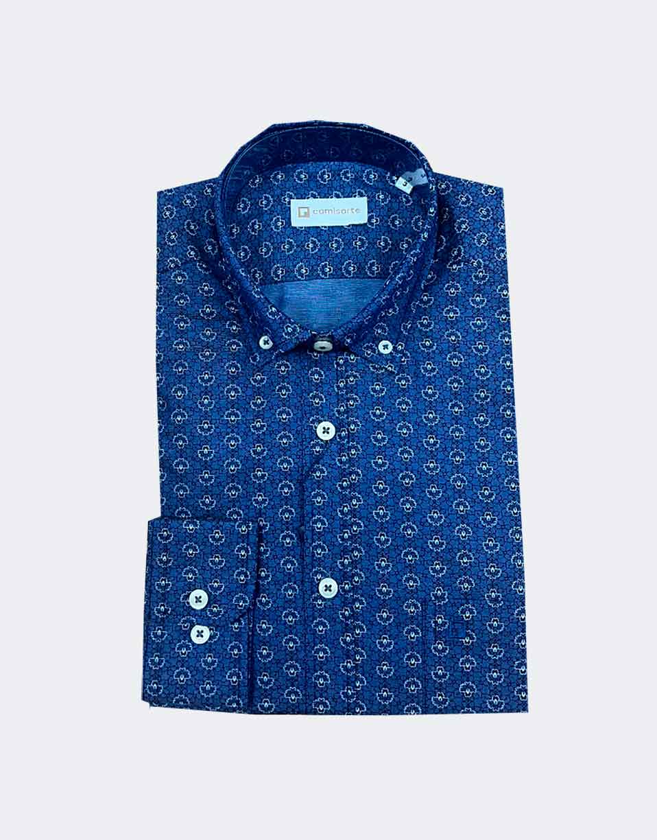 Camisa hombre tela fina estampada