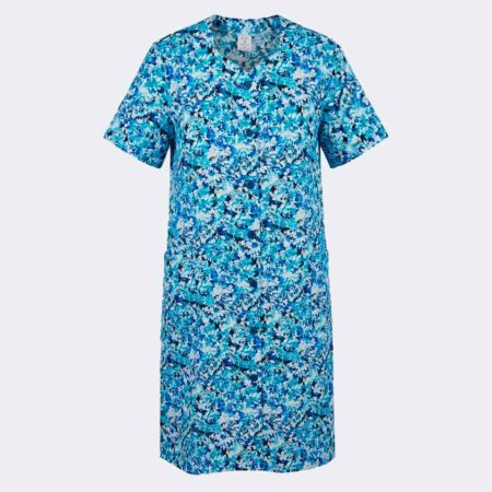Bata manga corta de mujer estampado floral