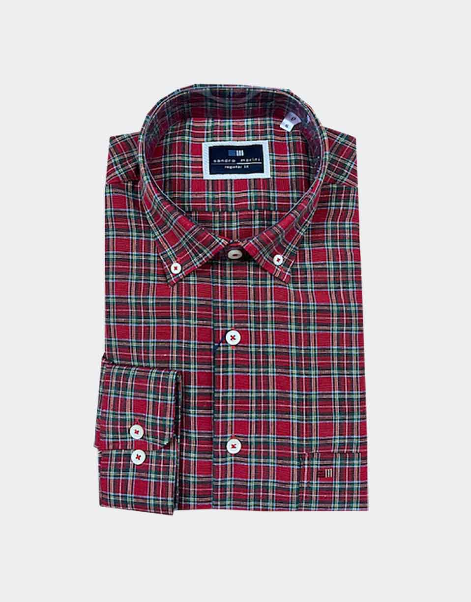 Camisa VIELLA de hombre cuadros rojos