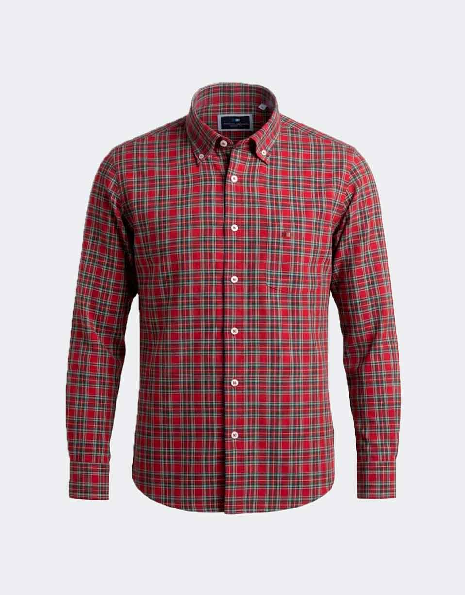 Camisa VIELLA de hombre cuadros rojos