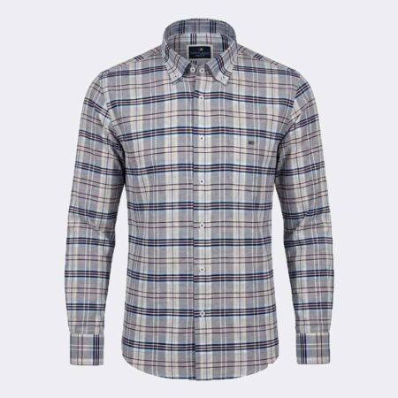 Camisa manga larga de hombre tela fina a cuadros grandes