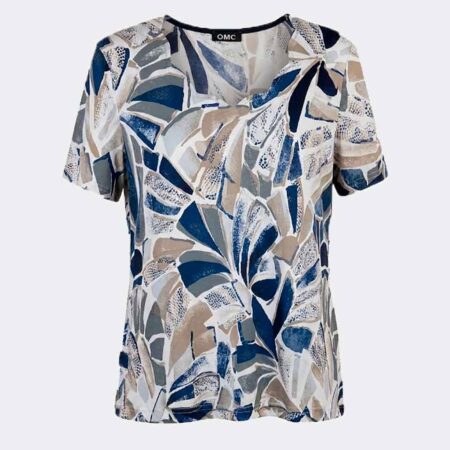 Camiseta mujer punto estampado abstracto