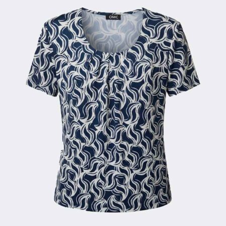 Camiseta mujer punto cuello redondo marino