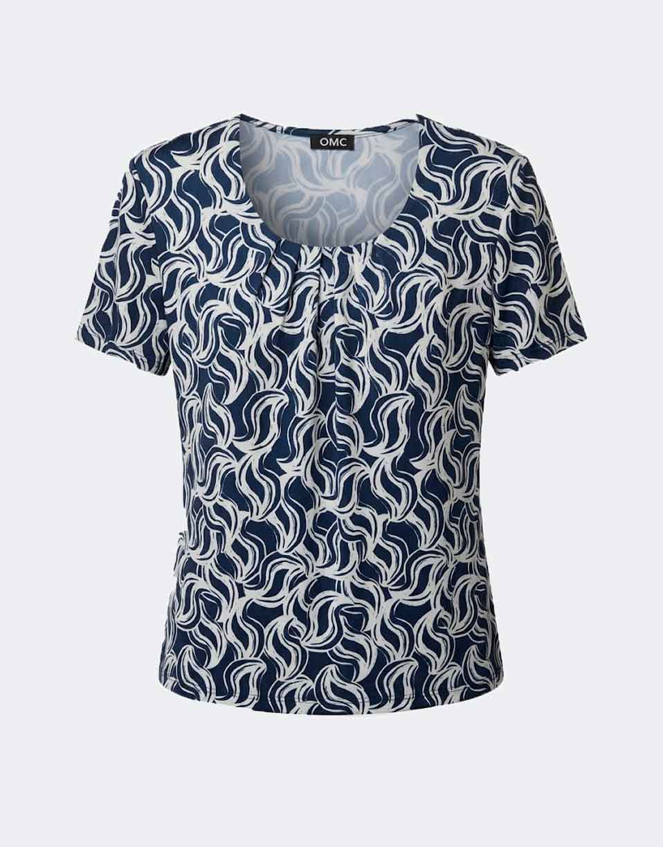 Camiseta mujer punto cuello redondo marino