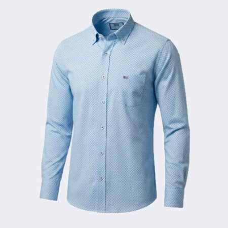 Camisa de hombre tela fina azul celeste