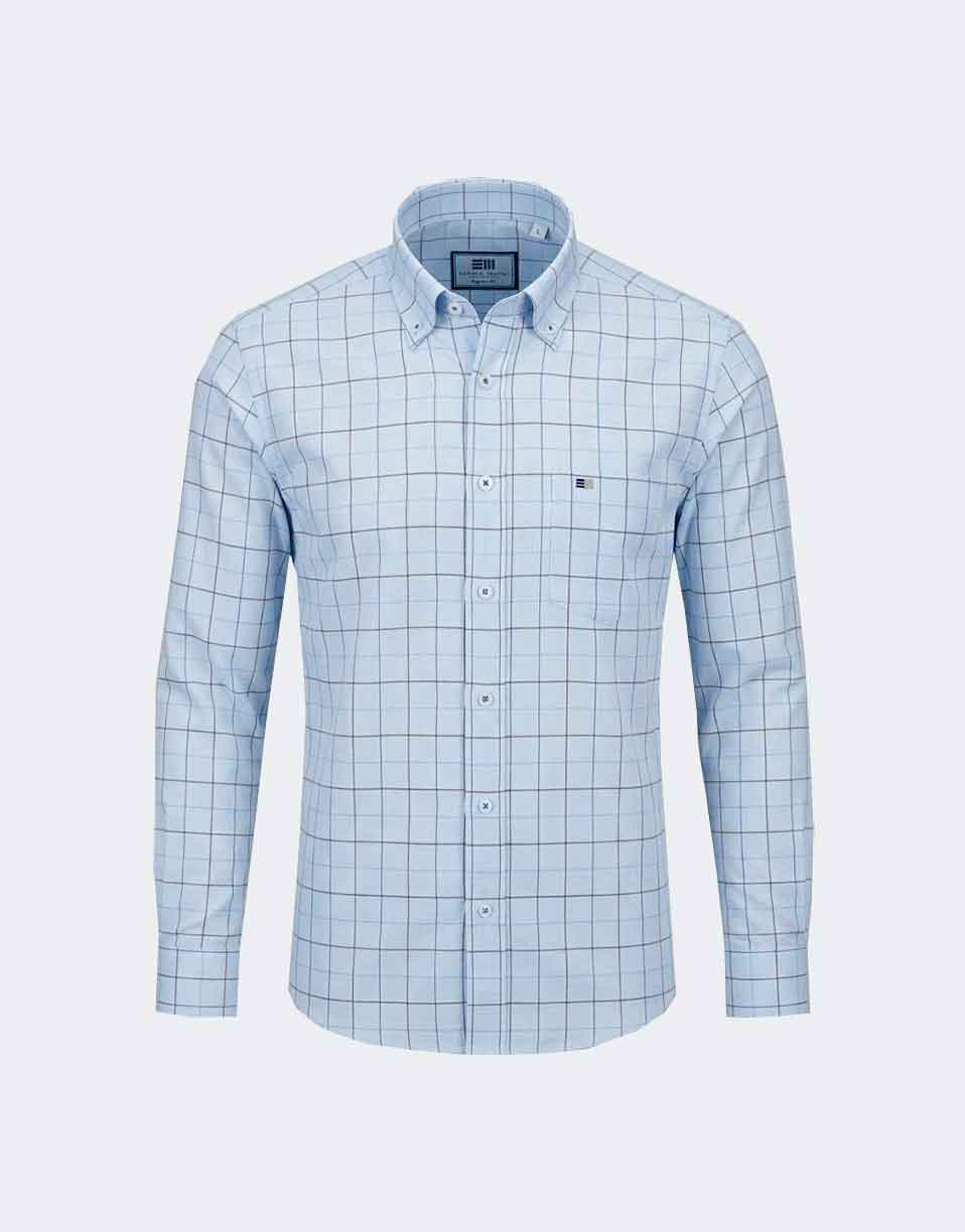 Camisa manga larga hombre a cuadros