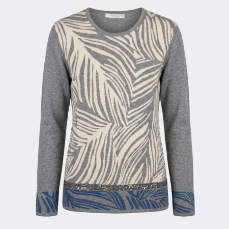 Jersey escote redondo de mujer estampado zebra
