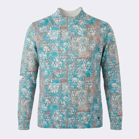 Jersey mujer punto fino semicisne estampado