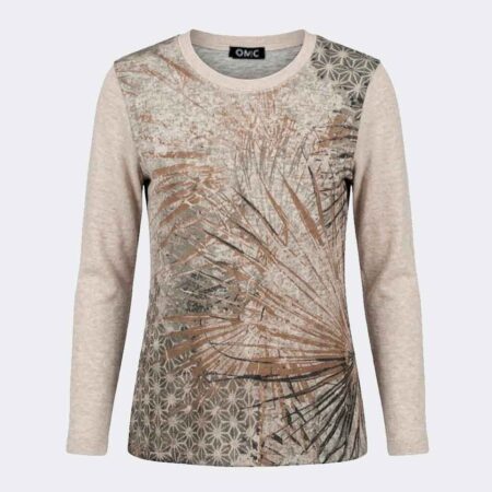 Camiseta mujer punto cuello redondo estampado variado