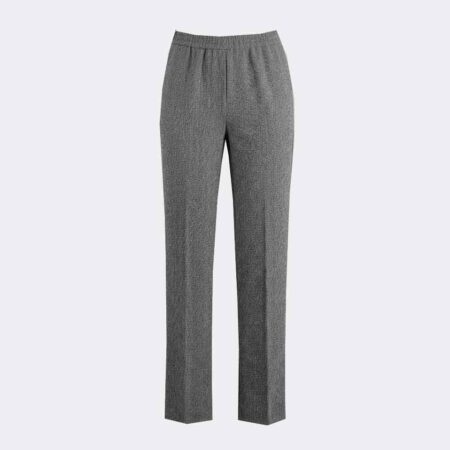 Pantalón INVIERNO mujer punto con goma en la cintura y bolsillos espiga blanco-negro