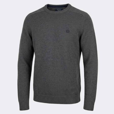 Jersey hombre punto algodón cuello redondo en color gris