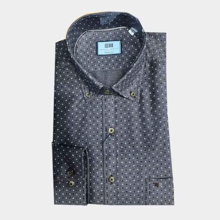 Camisa hombre tela fondo oscuro con pequeña muestra