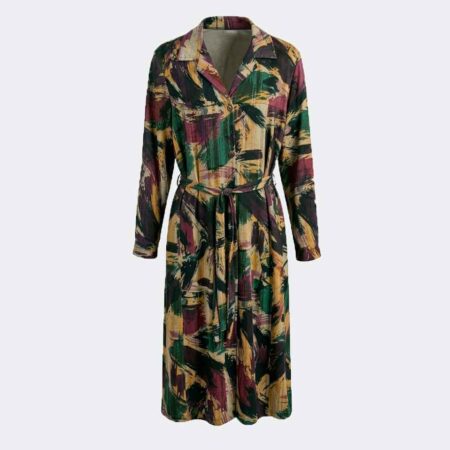 Bata mujer punto con cuello estampado bigarrado