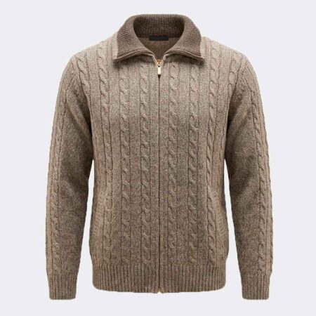 Chaqueta hombre cuello vuelto con cremallera