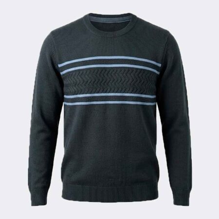 Jersey hombre punto cuello redondo franjas acrílico