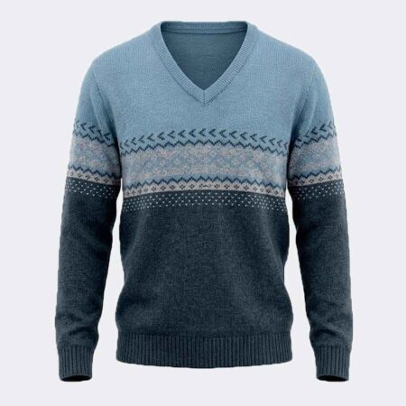 Pullover hombre punto con cenefa