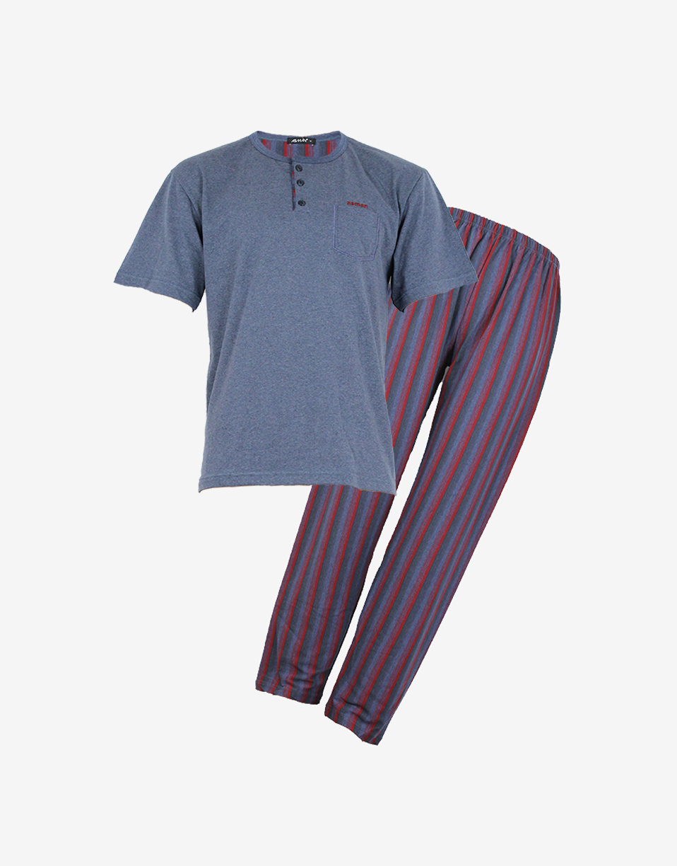 Pijama hombre verano o entretiempo manga corta y pantalón largo
